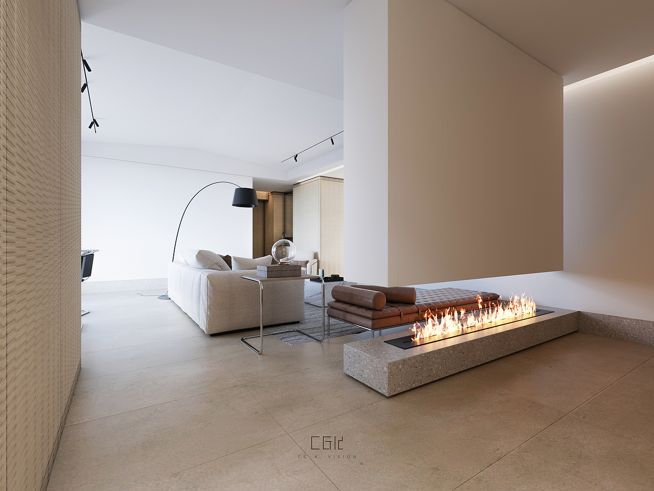 灰白|空间|家装设计|cgkvision_原创作品-站酷zcool