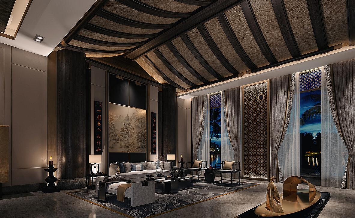 复古新中式酒店（图ZMTc5MDMxNDY4） - 家装设计 - 站酷设计师Z37715446原创素材 - 站酷ZCOOL