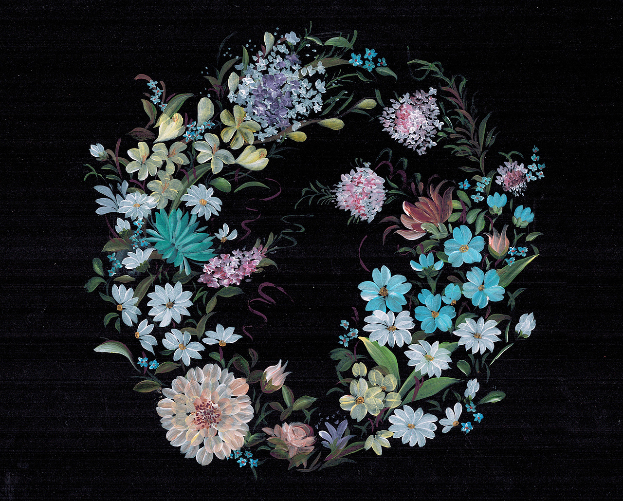 丙烯彩绘—花环1（图ZOTAxMzc1MjA=） - 绘画 - 站酷设计师吧啦吧啦哼哼哼原创素材 - 站酷ZCOOL