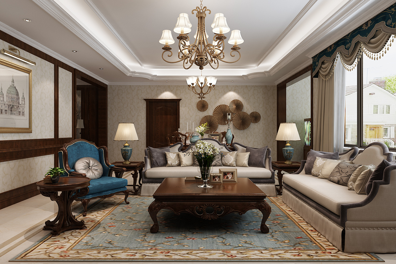 【保定金舍装饰】府上小区160平古典美式风格效果图