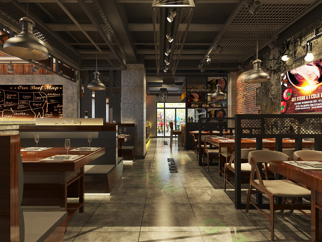 海鲜烤肉自助餐厅室内设计|空间|室内设计|斐仔子 - 原创作品 - 站酷 (ZCOOL)