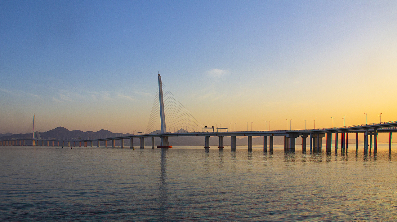 夕阳下的深圳湾大桥|摄影|风光摄影|清视觉 - 原创作品 - 站酷 (zcool