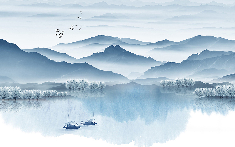 2019山水2（图ZMjE3NDYzNzQ4） - 商业插画 - 站酷设计师新中式纱画图库原创素材 - 站酷ZCOOL