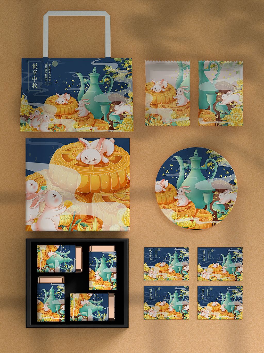 中秋节包装插画_爱画画的艺霖-站酷zcool
