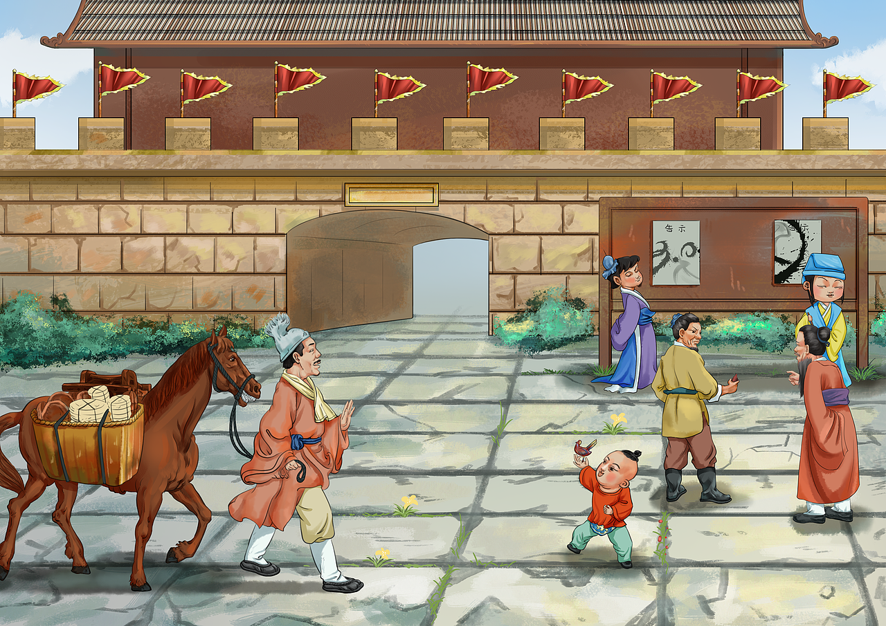 城镇小景（图ZMzYwOTA4OTYw） - 绘本 - 站酷设计师小川画师原创素材 - 站酷ZCOOL