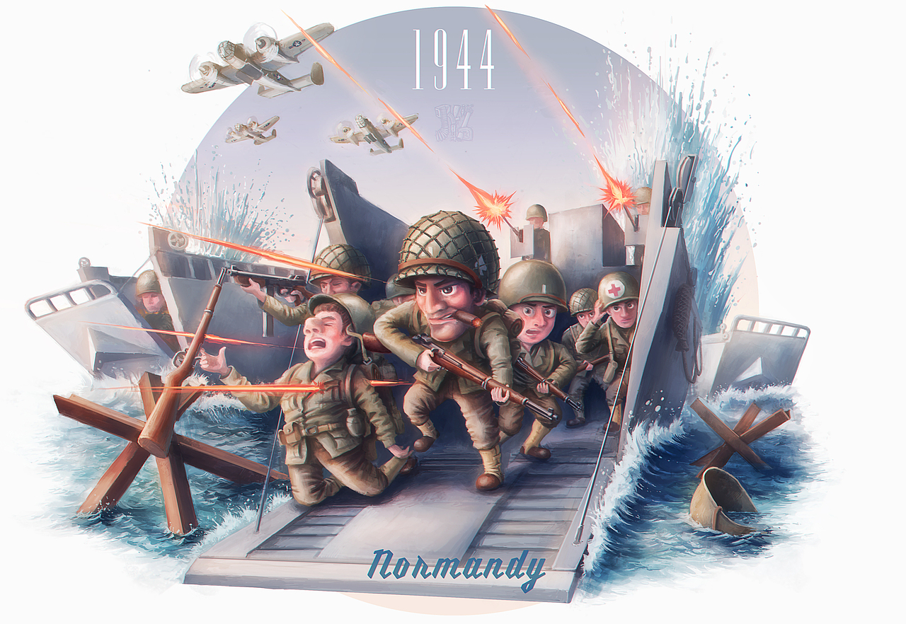 二战——圆圈里的战役2|插画|创作习作|jyz江易泽_原创作品-站酷