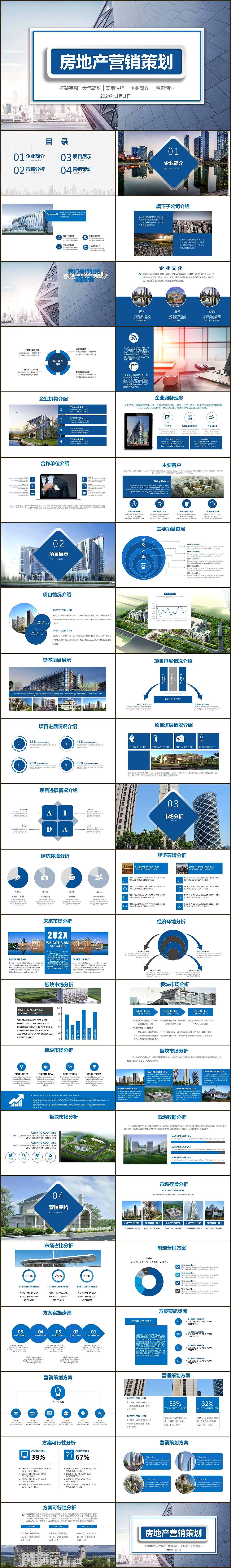 高端城市精选房地产公司企业产品宣传营销策划PPT模板