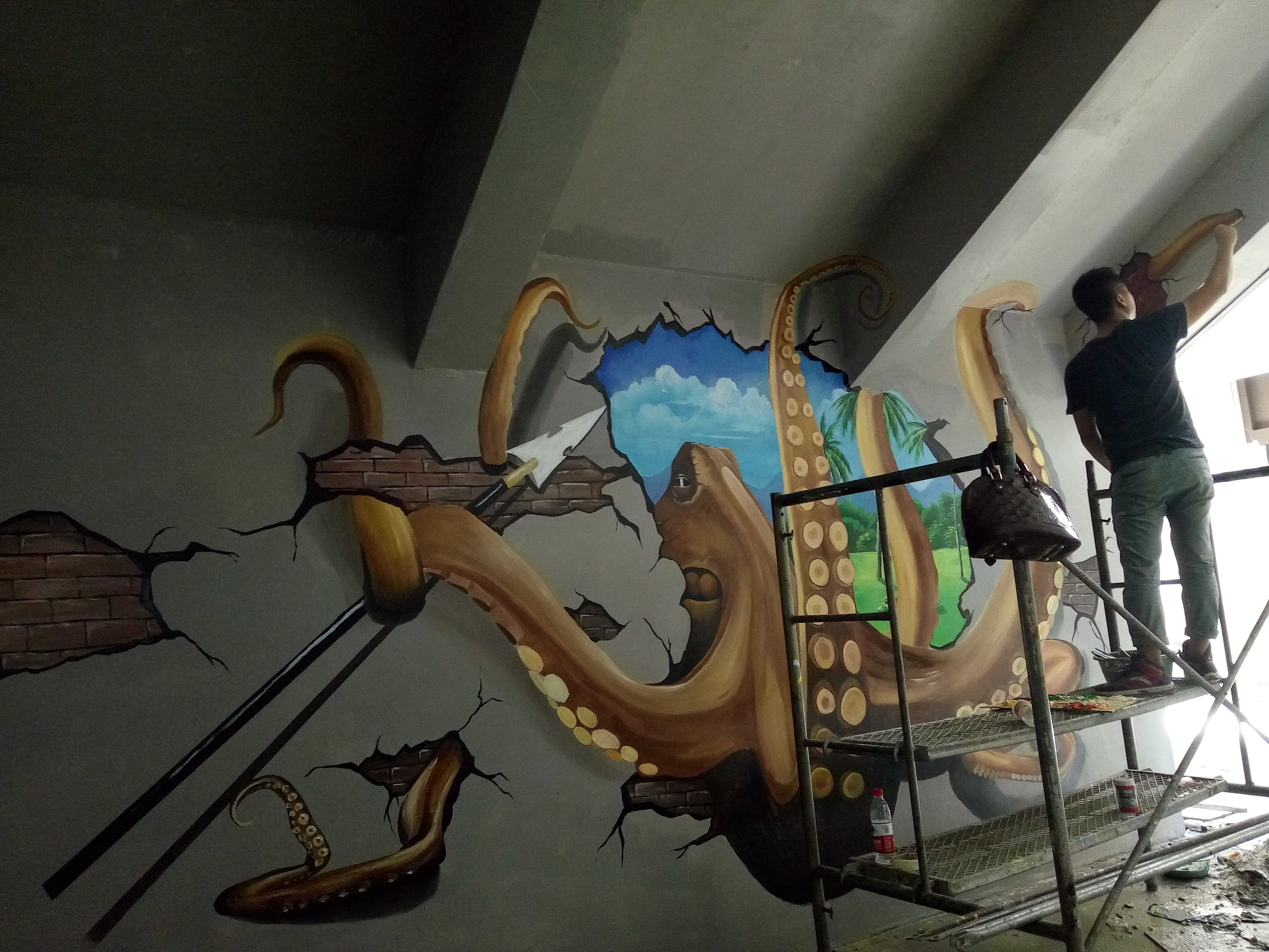 3d墙绘,3d立体画,3d墙画,成都墙绘,成都壁画