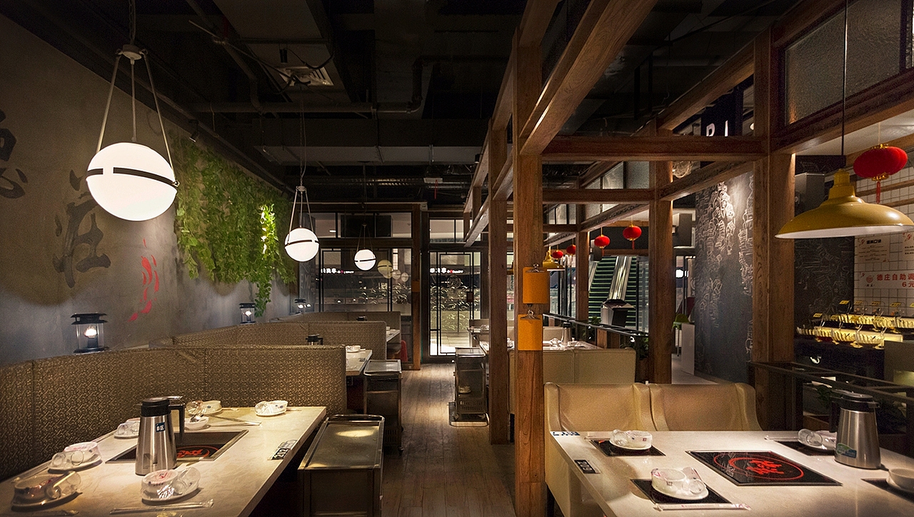 重庆火锅餐厅设计「艺鼎设计」送你一张重庆火锅明信片（图ZMTc2OTczNDc2） - 家装设计 - 站酷设计师艺鼎装饰设计原创素材 - 站酷ZCOOL