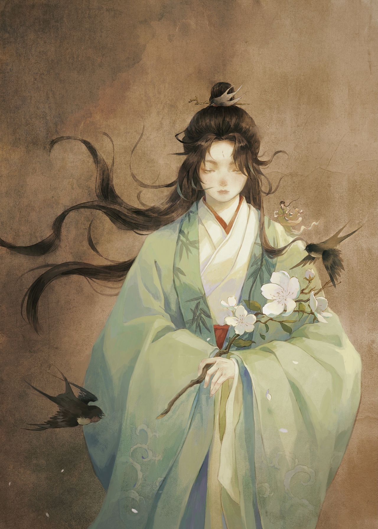 人物插画/绿衣少年