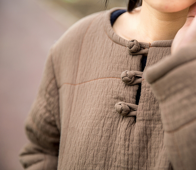 原创设计 2013秋冬新款复古中式文艺范套头棉袄外套