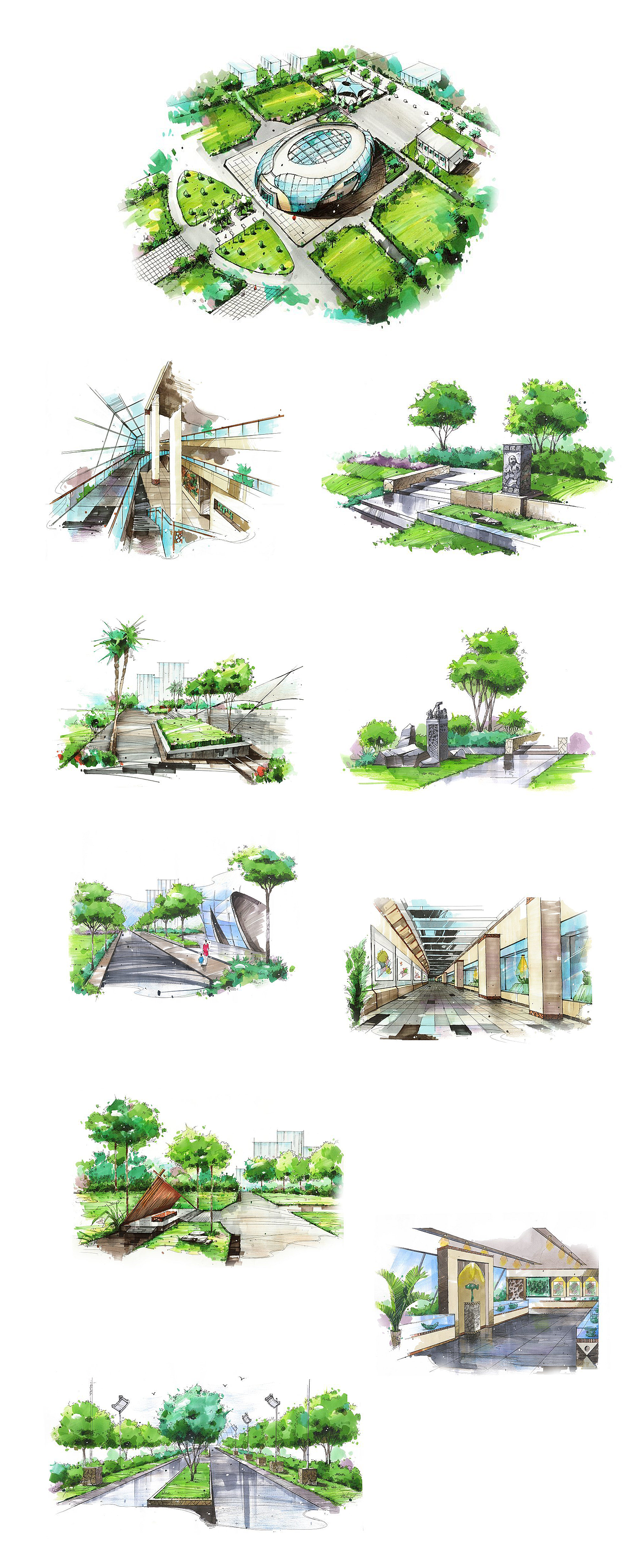 原创作品—手绘景观室内效果图（图ZMzkxODM2NTY=） - 景观设计 - 站酷设计师叁火原创素材 - 站酷ZCOOL