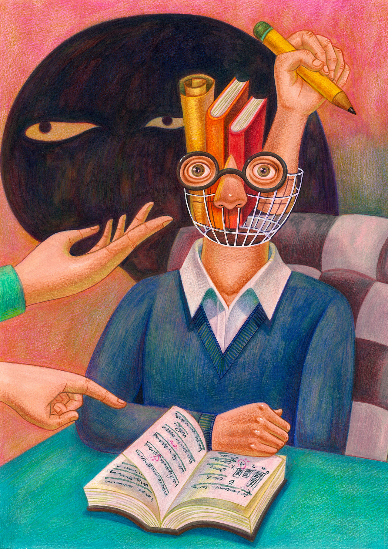 插画不同场域下的人格面具