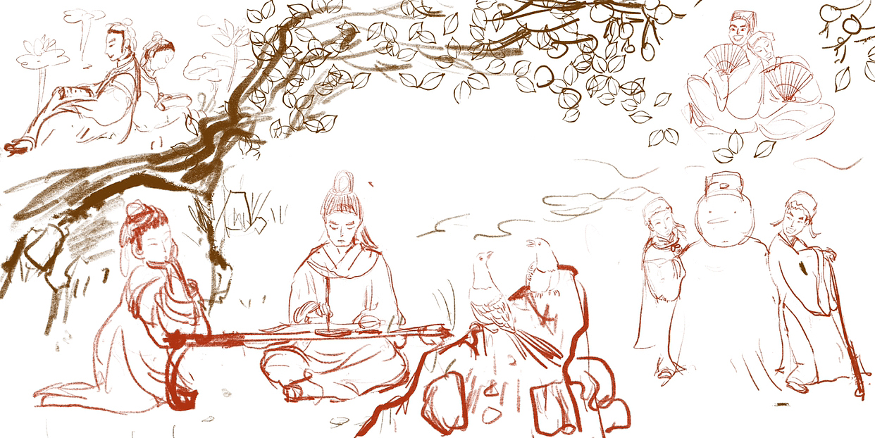 梁山伯与祝英台#国风插画3绘本3西安木丁插画