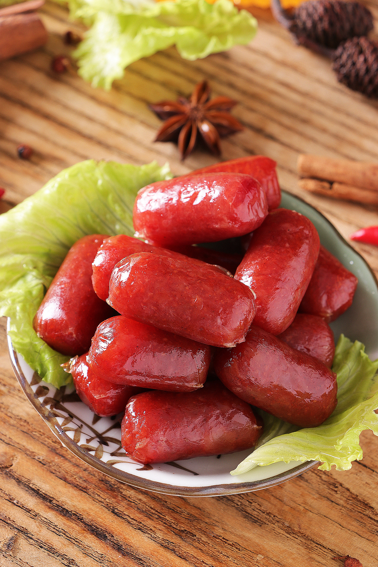 碳烤香肠肉粒 美味的食材 天然的美食香肠