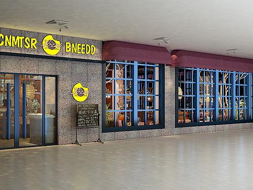 咖啡店设计效果图|咖啡店门头设计效果图