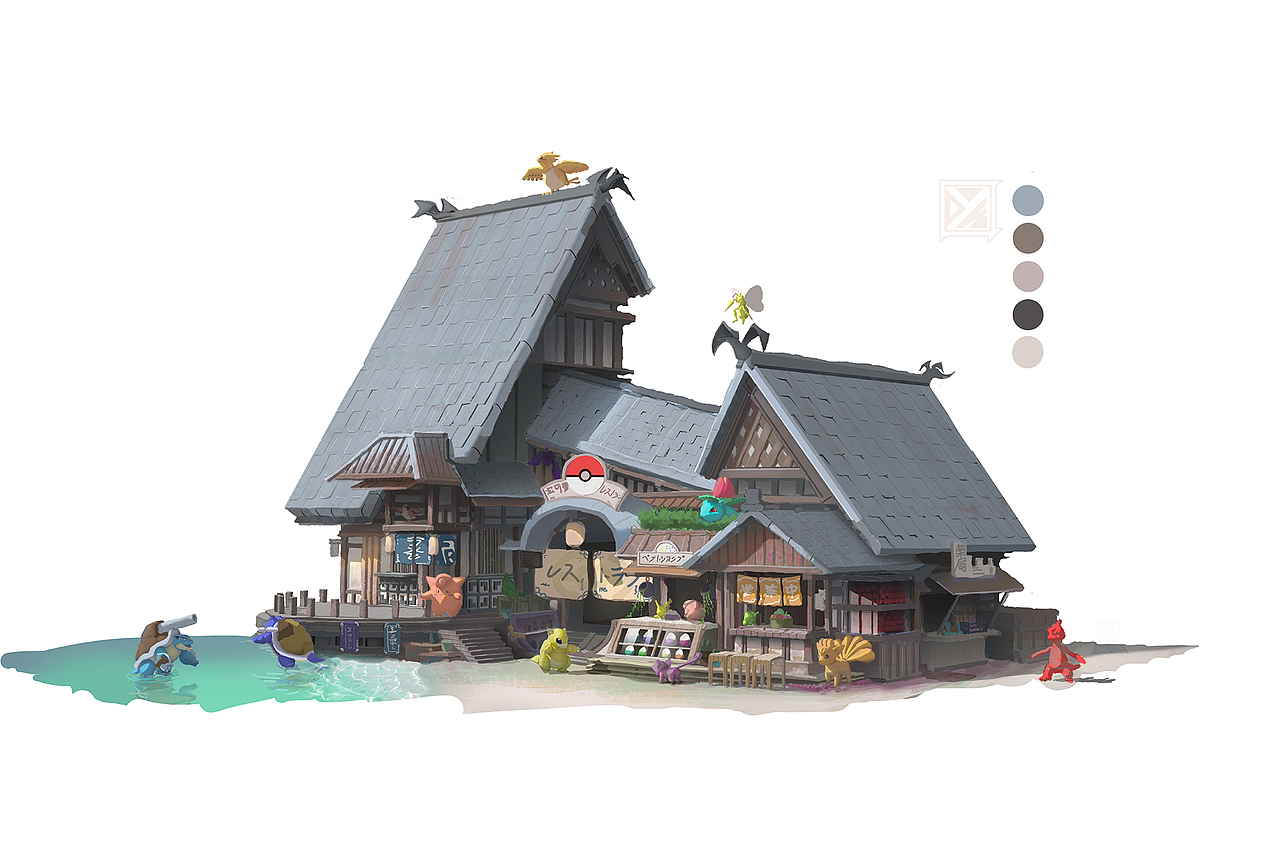 抽空改了一点点原创作品插画游戏原画场景原画单体设计游戏美术废土