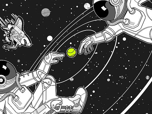 漫步太空的网球少年（个人主页-ZMjQzODk2NDA=） - 商业插画 - 站酷设计师杰瑞懦夫司机原创素材 - 站酷ZCOOL