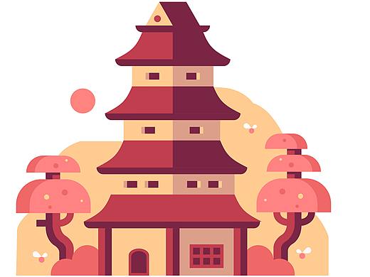 夕阳古寺