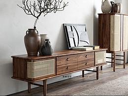 現(xiàn)代極簡侘寂風(fēng) | 電視柜 | 黑胡桃實木