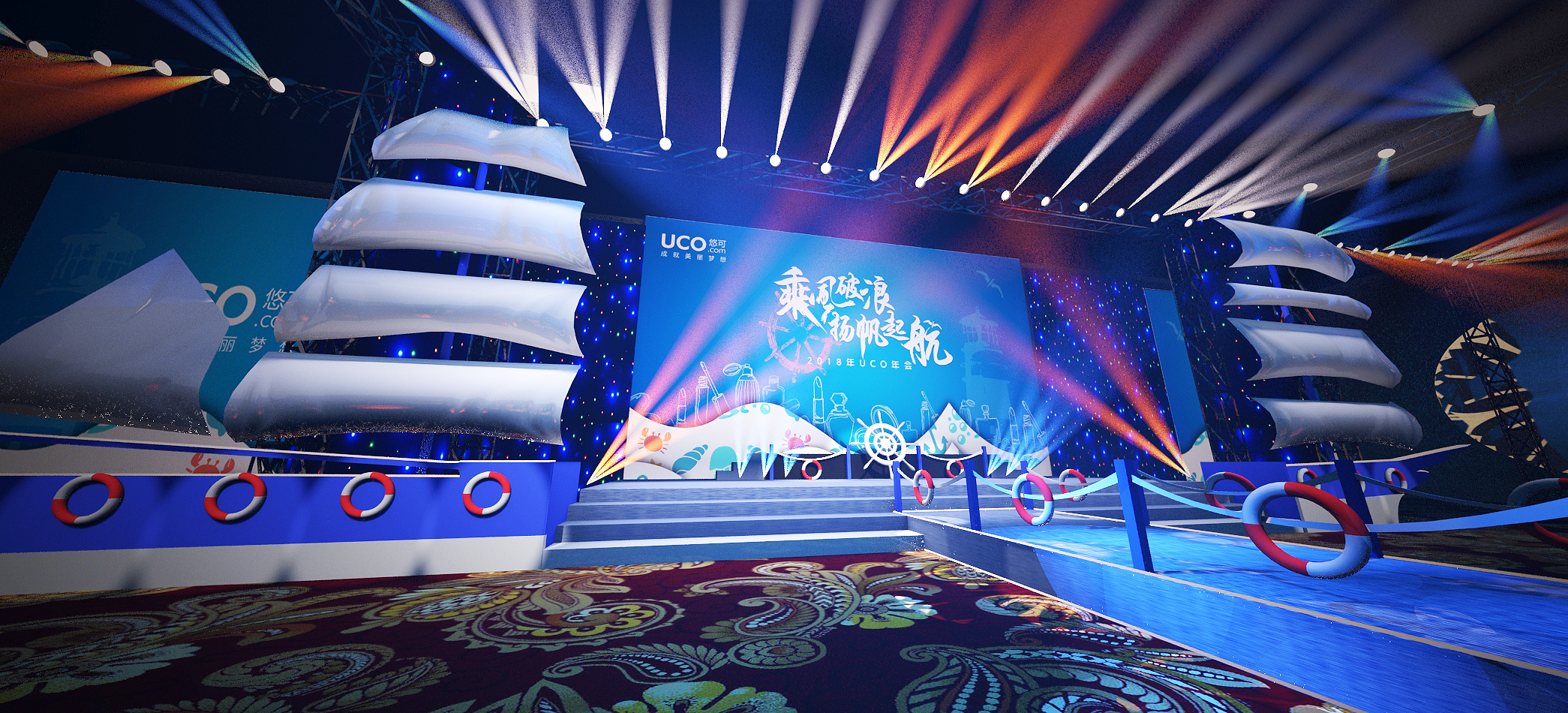 舞美年会-乘风破浪|空间|舞台美术|阿生哥 - 原创作品 - 站酷 (zcool)