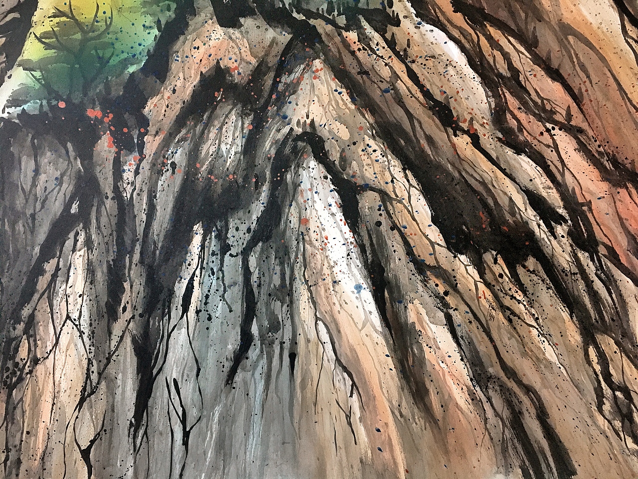 山水画《源远流长》(风水图)