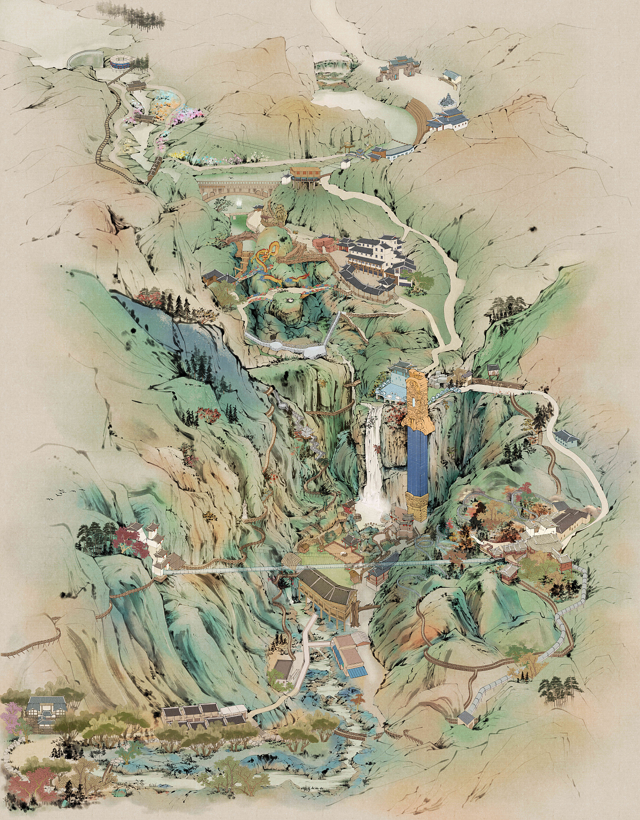 侠天下水墨地图