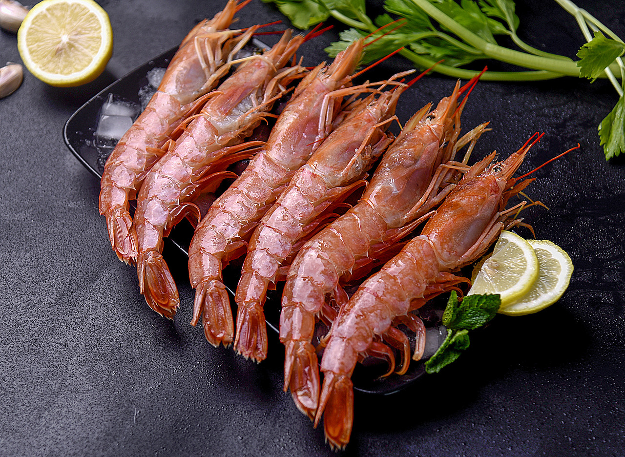 海鲜产品摄影-红虾-虎虾