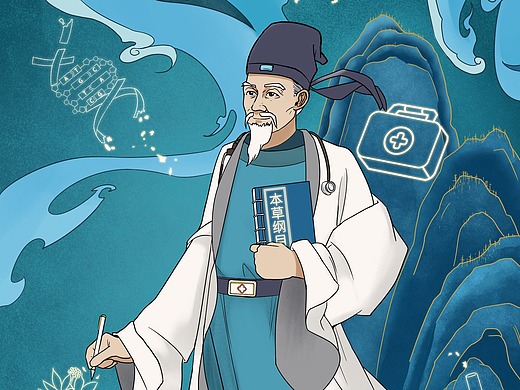 h5插画(财神 李时珍 文昌帝君 李时珍)