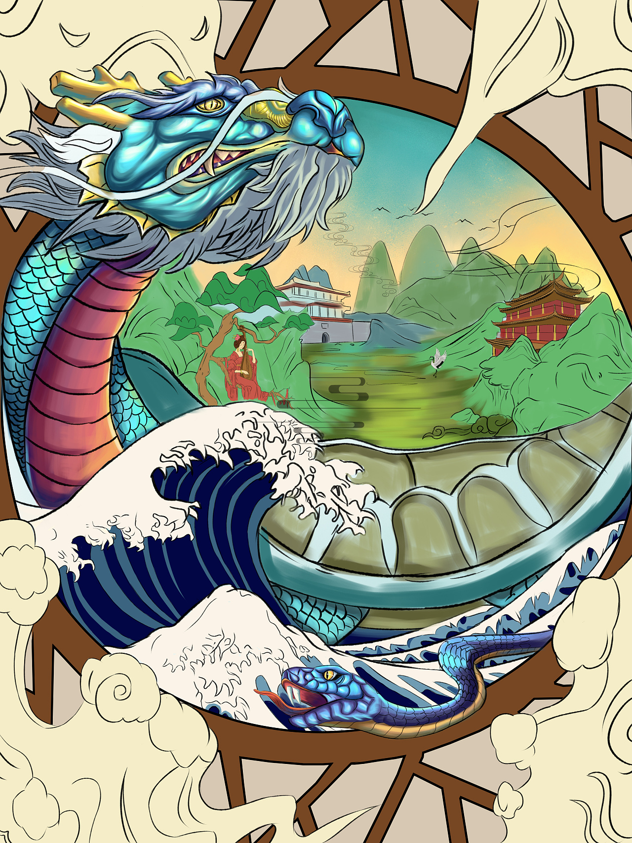 《四象-玄武》|插画|概念设定|年年暴富88 - 原创作品 - 站酷 (zcool)