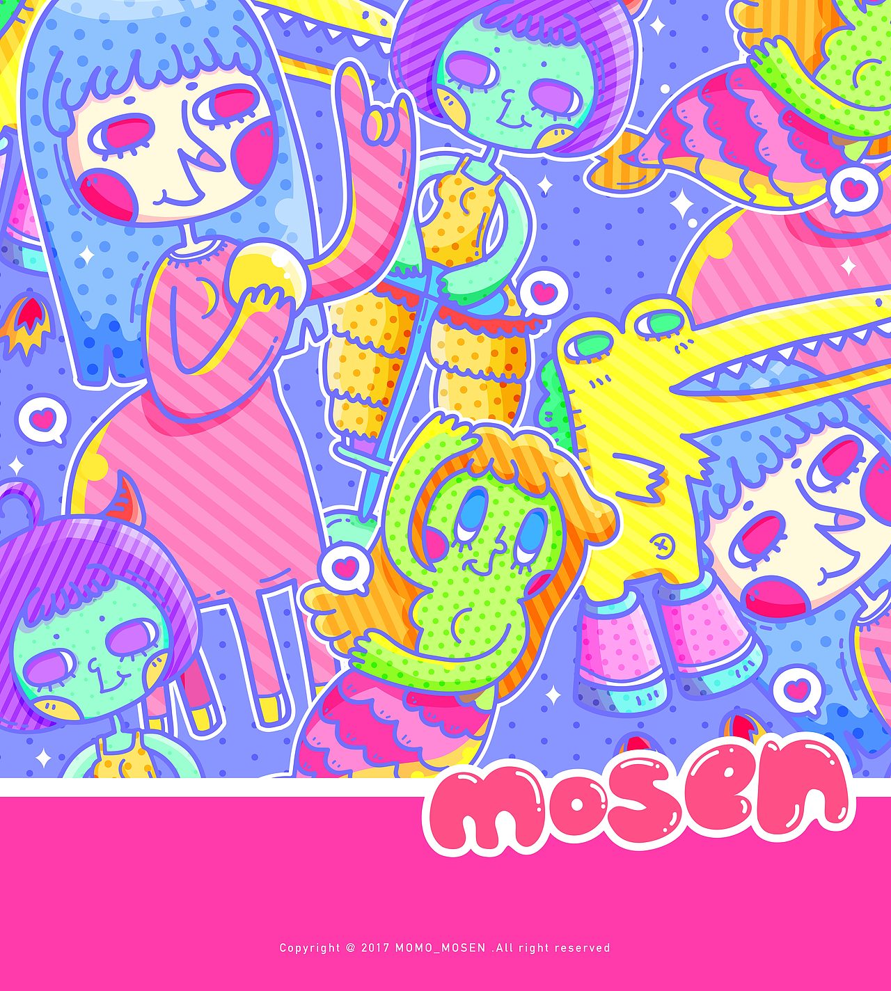 《画点有趣的》T恤插画（图ZODM0NzgxNjQ=） - 商业插画 - 站酷设计师momo_mosen原创素材 - 站酷ZCOOL