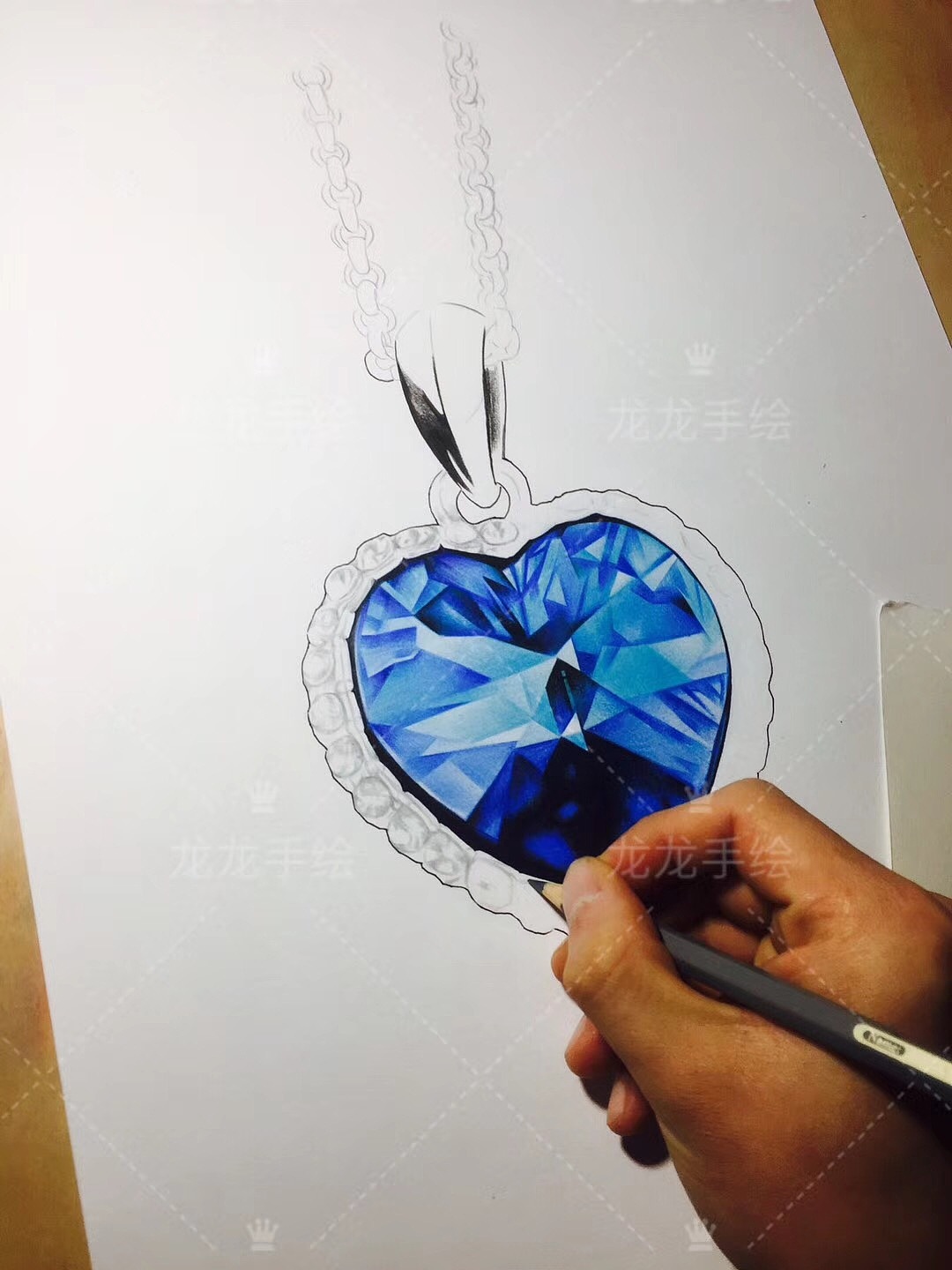 彩铅手绘—海洋之心