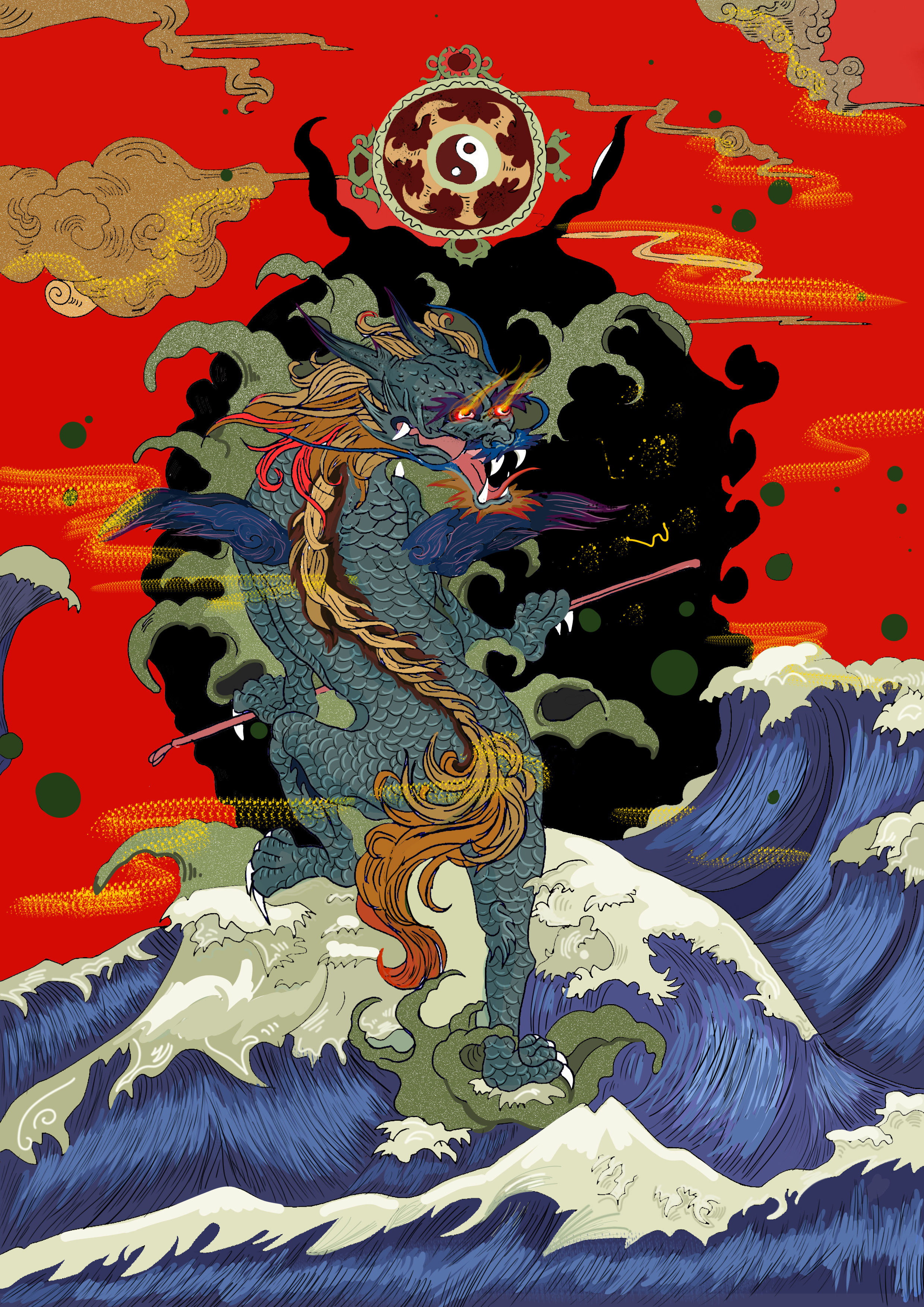 传统文化神话四大凶兽神兽山海经|插画|创作习作|臭臭泥shmily - 原创