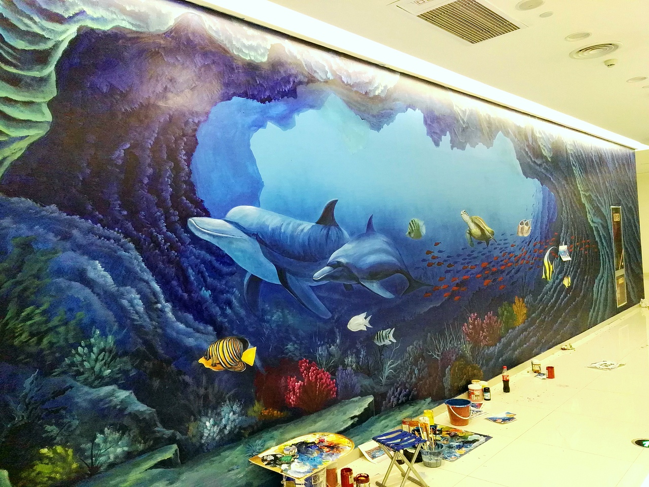 居然之家商场打造3D画海底世界1