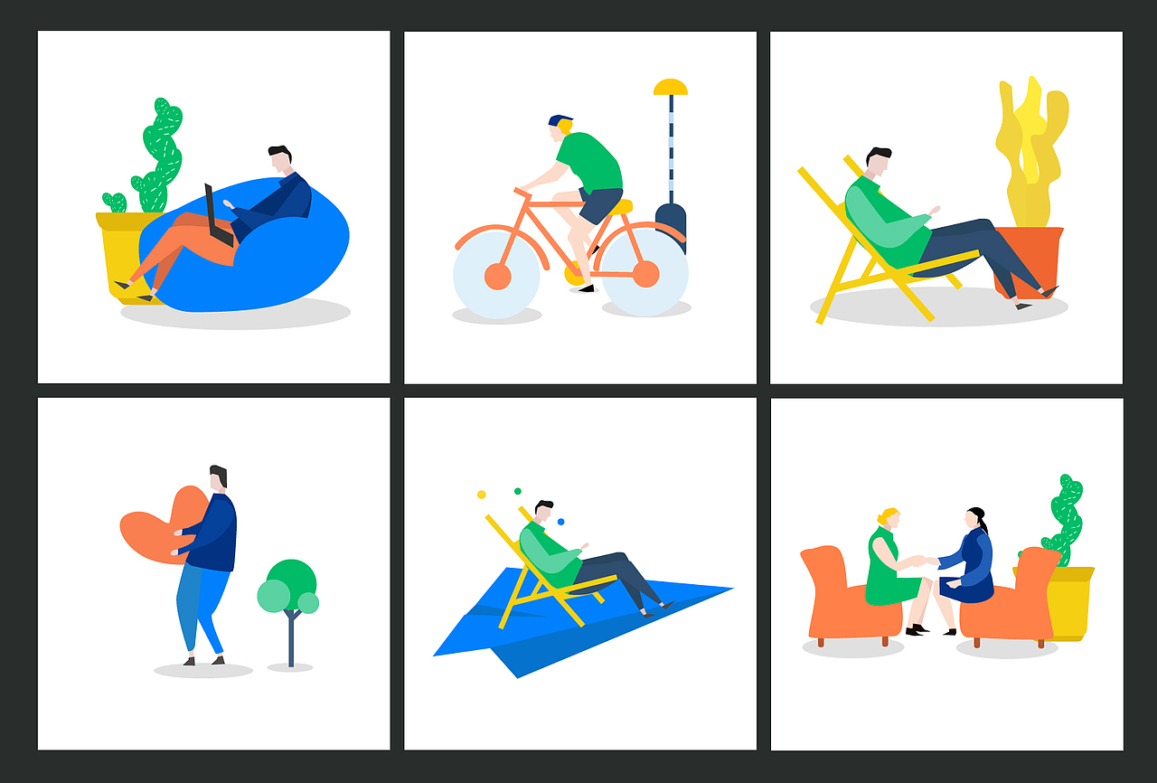 矢量人物插画练习（图ZMTA0MzU4NTI0） - 创作习作 - 站酷设计师冰焰儿er原创素材 - 站酷ZCOOL