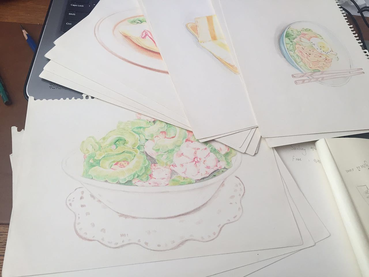 手绘2017美食台历（唯有爱与美食不可辜负）（图ZNzAwMTA5MTY=） - 艺术插画 - 站酷设计师小林幸子_sachiko原创素材 - 站酷ZCOOL