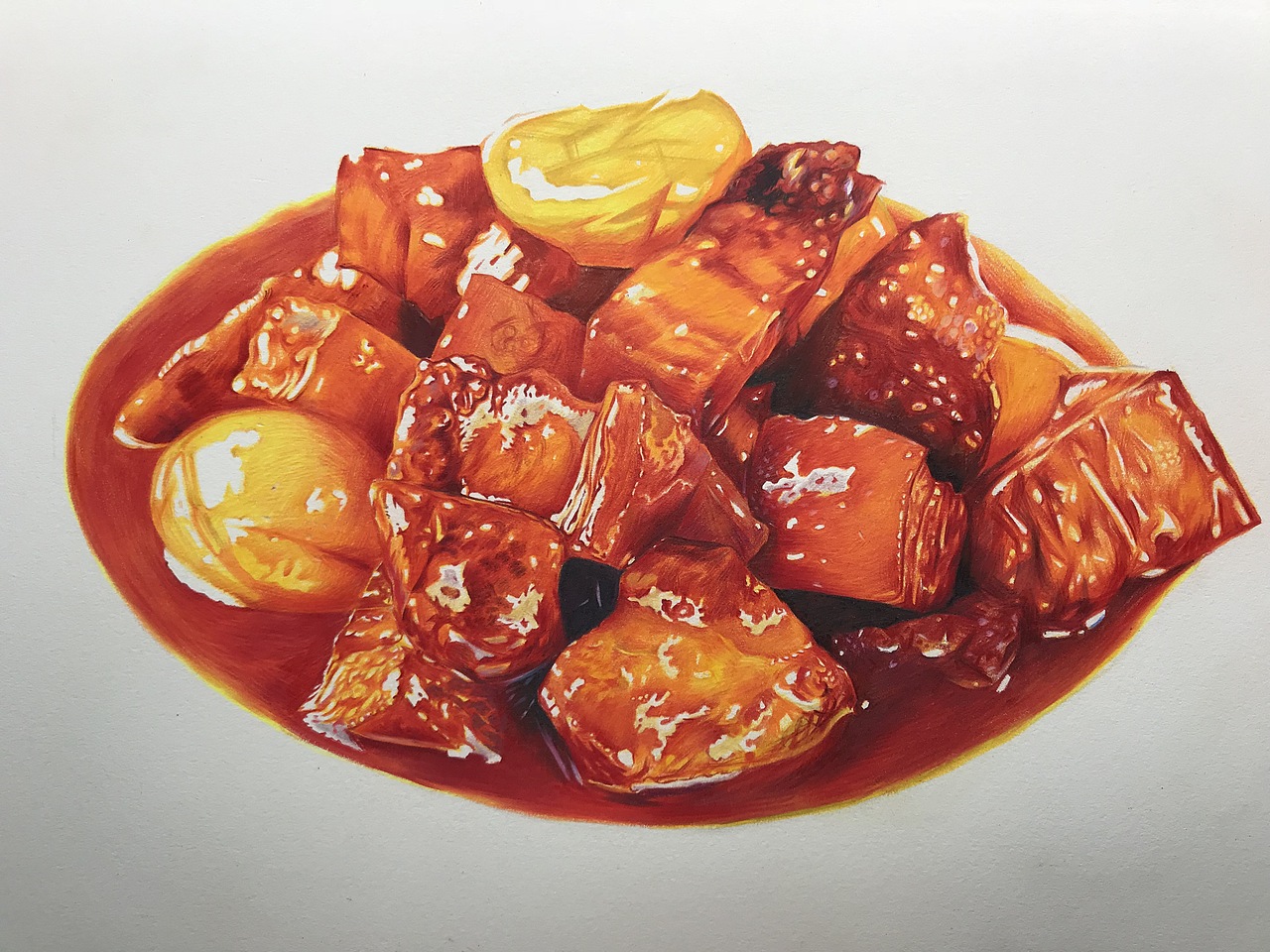 彩铅红烧肉
