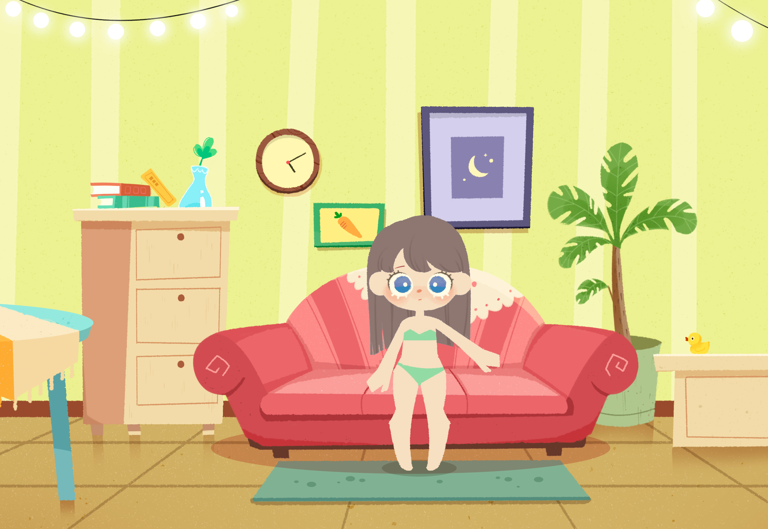 儿童插画室内小场景