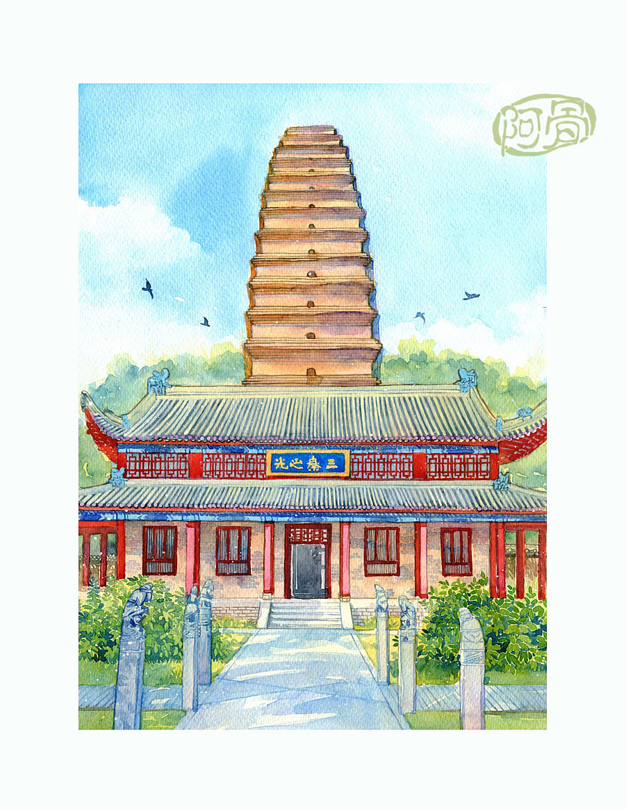 手绘城市系列——《陕西》（图ZMjI5OTcwNjg=） - 商业插画 - 站酷设计师阿骨AOKI原创素材 - 站酷ZCOOL