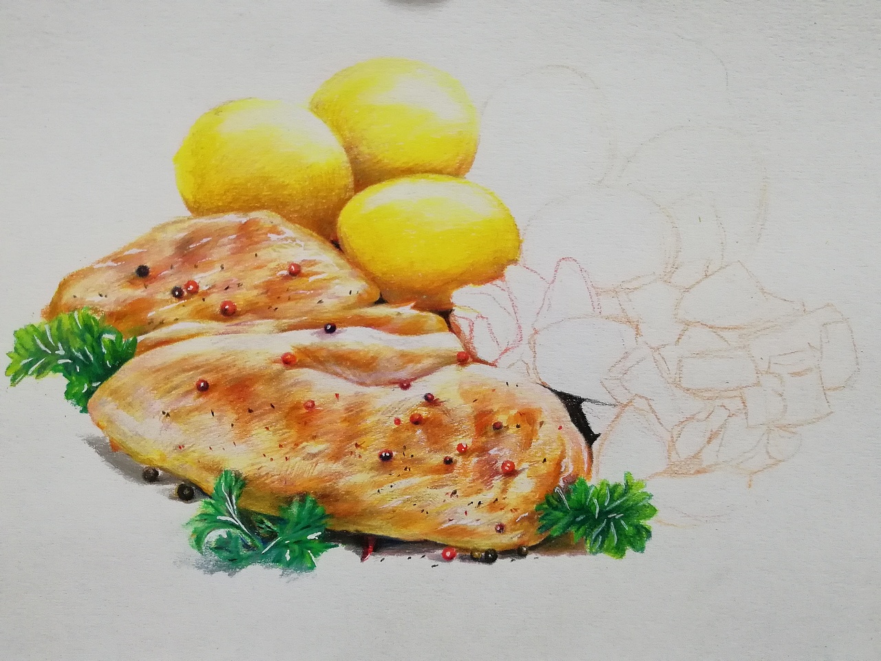 彩铅手绘食物练习（图ZMTc1MjUxNTcy） - 创作习作 - 站酷设计师鱼阿咦原创素材 - 站酷ZCOOL