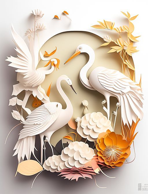 中国风仙鹤（图ZMzM3ODkwMTUy） - AI作品 - 站酷设计师Z20526385原创素材 - 站酷ZCOOL