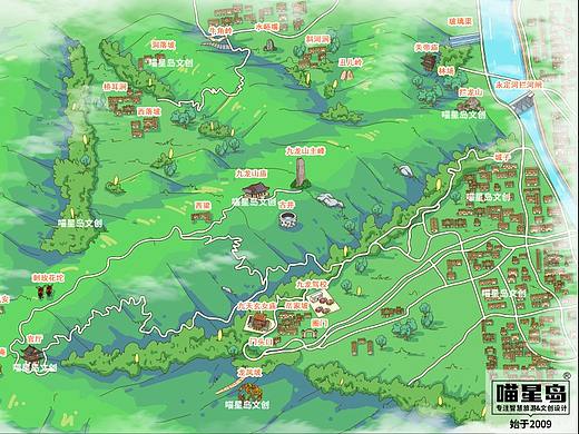 北京九龙山古道手机智慧手绘地图
