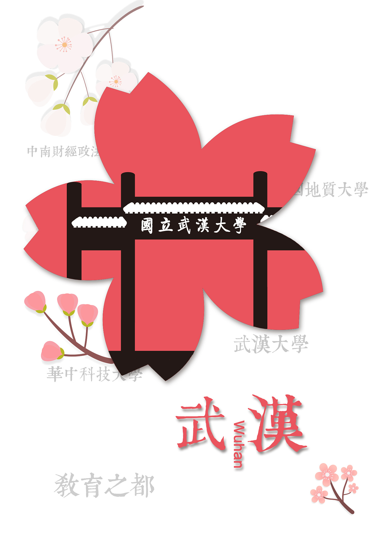 武汉城市形象，一个扁平化的海报|平面|海报|Chessman_ - 原创作品 - 站酷 (ZCOOL)