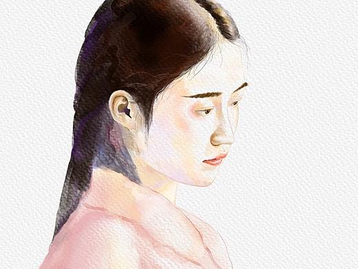 水彩画穿着粉色上衣的姑娘技巧分享