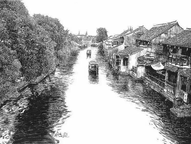 钢笔画作品欣赏