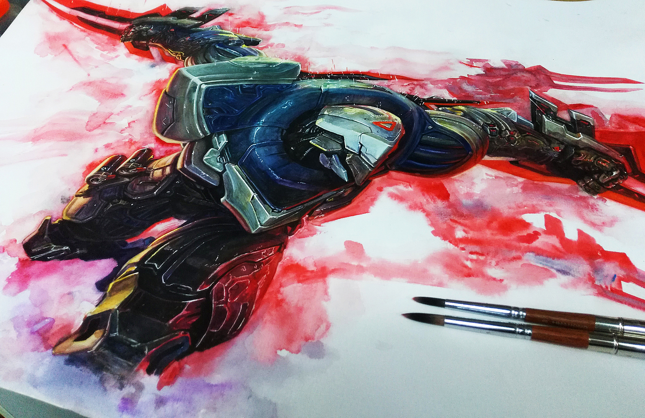 英雄联盟lol水彩 《源计划:阴》|纯艺术|绘画|陈树锐_原创作品-站酷