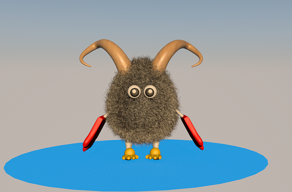 c4d练习毛球小怪物