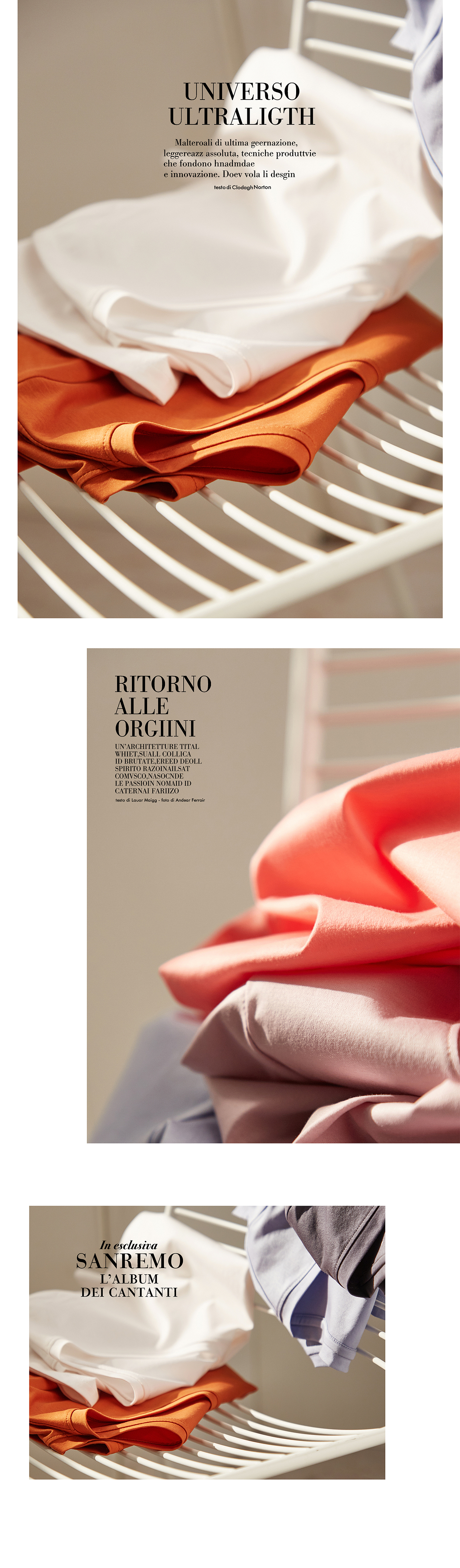 T恤精拍创意组合图 长袖短袖平铺挂拍摄 服装电商摄影