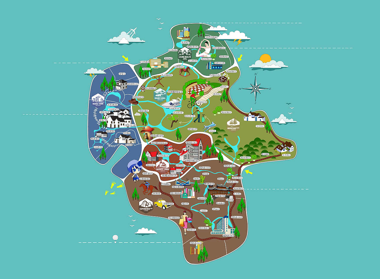 旅游地图（图ZMjI1NTI3MjA=） - 商业插画 - 站酷设计师碎碎猫原创素材 - 站酷ZCOOL