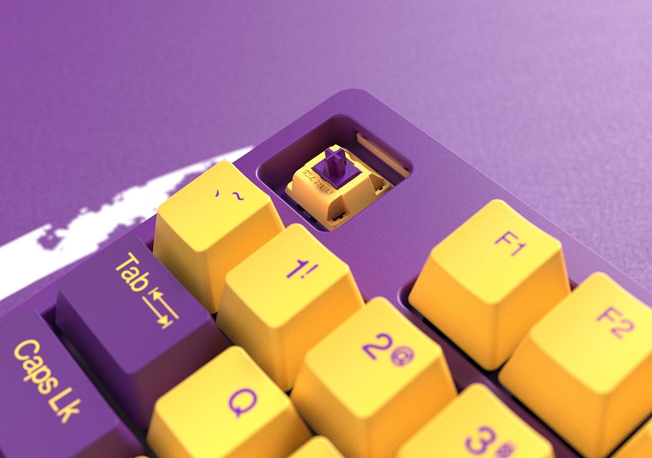 达尔优A87-紫金/天空版热插拔机械键盘